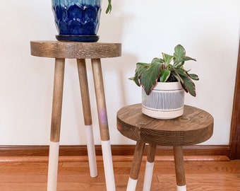 Plant Stool Stand Three Leg Stool Indoor Plant Stand Plant Riser Wood Stool Plant Stool Plant Stand Wood Plant Stand Indoor Accent Stool