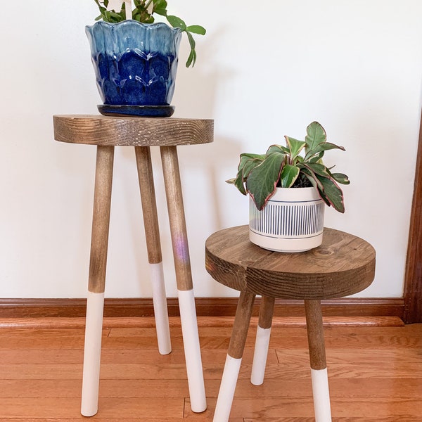 Plant Stool Stand Three Leg Stool Indoor Plant Stand Plant Riser Wood Stool Plant Stool Plant Stand Wood Plant Stand Indoor Accent Stool