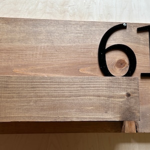 Wooden House Number Sign with Hanging Planter Outdoor Decor and Housewarming Gift Custom Wood Address Numbers for Stylish Porch Décor image 2