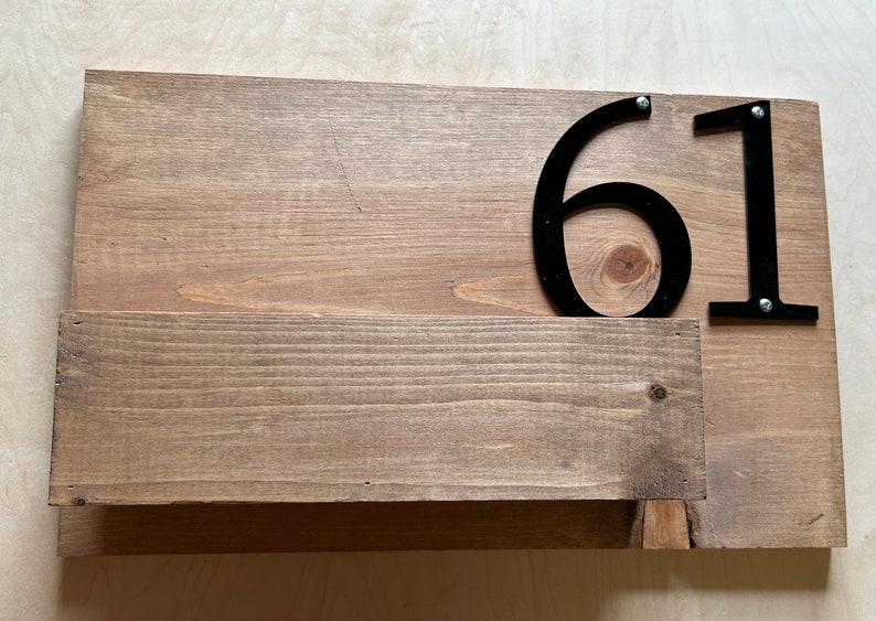 Wooden House Number Sign with Hanging Planter Outdoor Decor and Housewarming Gift Custom Wood Address Numbers for Stylish Porch Décor image 2