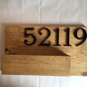 Wooden House Number Sign with Hanging Planter Outdoor Decor and Housewarming Gift Custom Wood Address Numbers for Stylish Porch Décor image 9