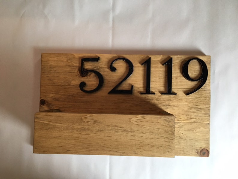Wooden House Number Sign with Hanging Planter Outdoor Decor and Housewarming Gift Custom Wood Address Numbers for Stylish Porch Décor image 9