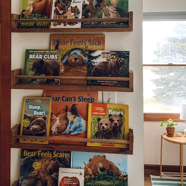 Shelf for wall wooden bookshelf for nursery gift for new parents baby shower gift wall bookshelf for kids room shelf gift for books