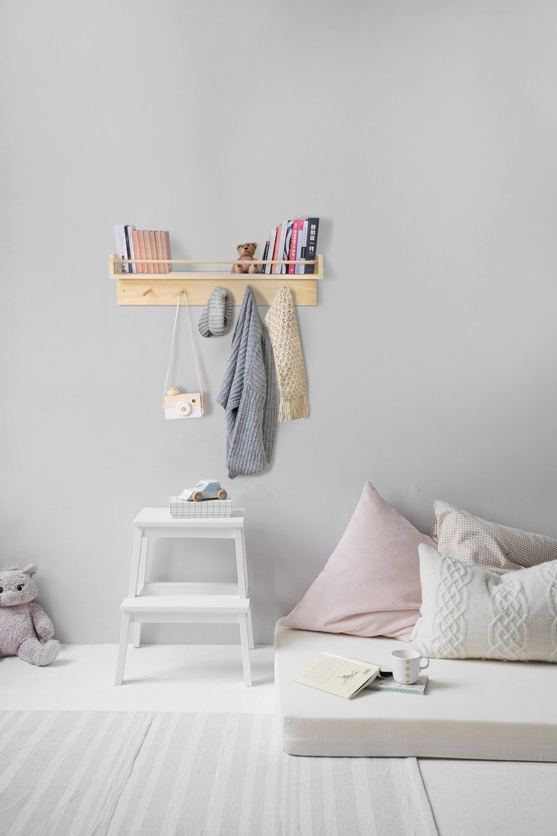 Nursery Shelf With Pegs Peg Shelf Kids Shelf Kids Peg Etsy