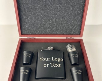 Personalized Flask Set For Him Fathers Day Whiskey Set Gift For Dad Bourbon Gift Engraved Flask Set