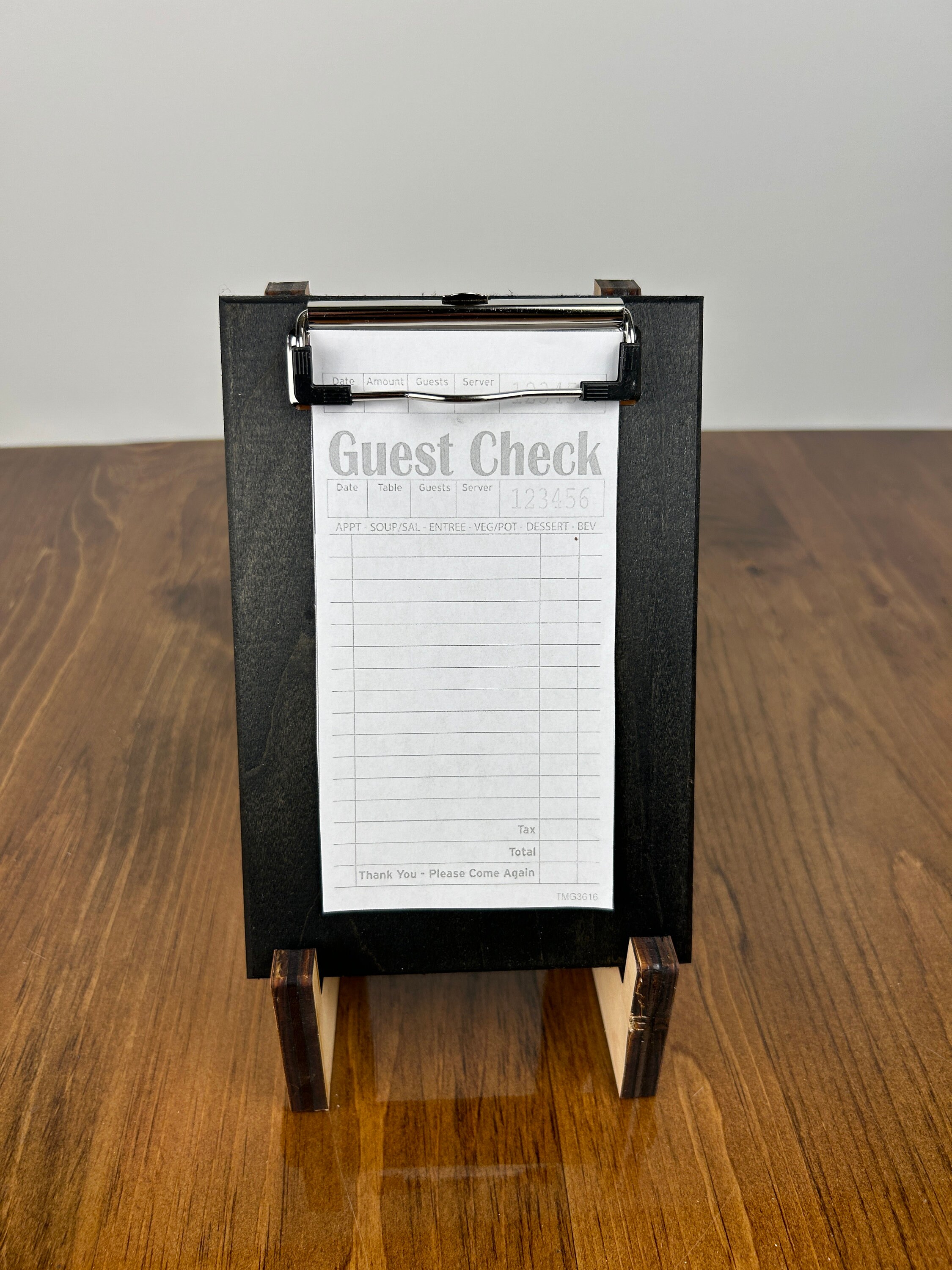 Large Wood Table Tent Clipboard With Two Clips 8.5x11 Menu Table