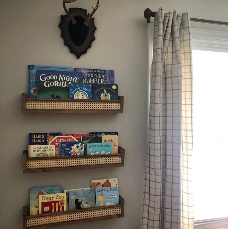 Rattan Shelf Nursery Bookshelf Nursery Shelves Nursery Etsy