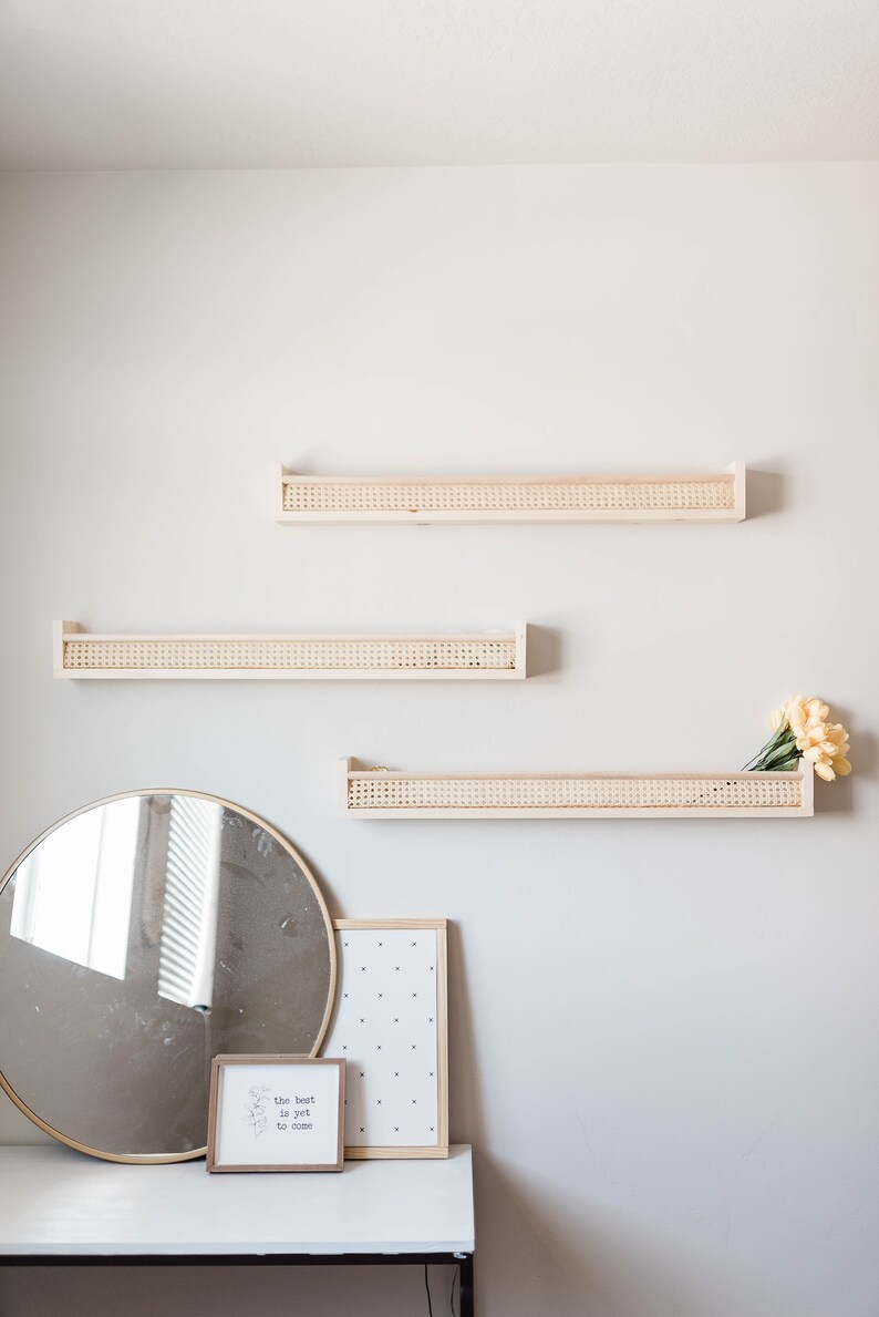 Rattan Shelf Nursery Bookshelf Nursery Shelves Nursery Etsy