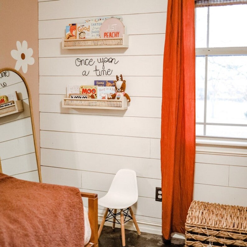 Rattan Shelf Nursery Bookshelf Nursery Shelves Nursery Etsy