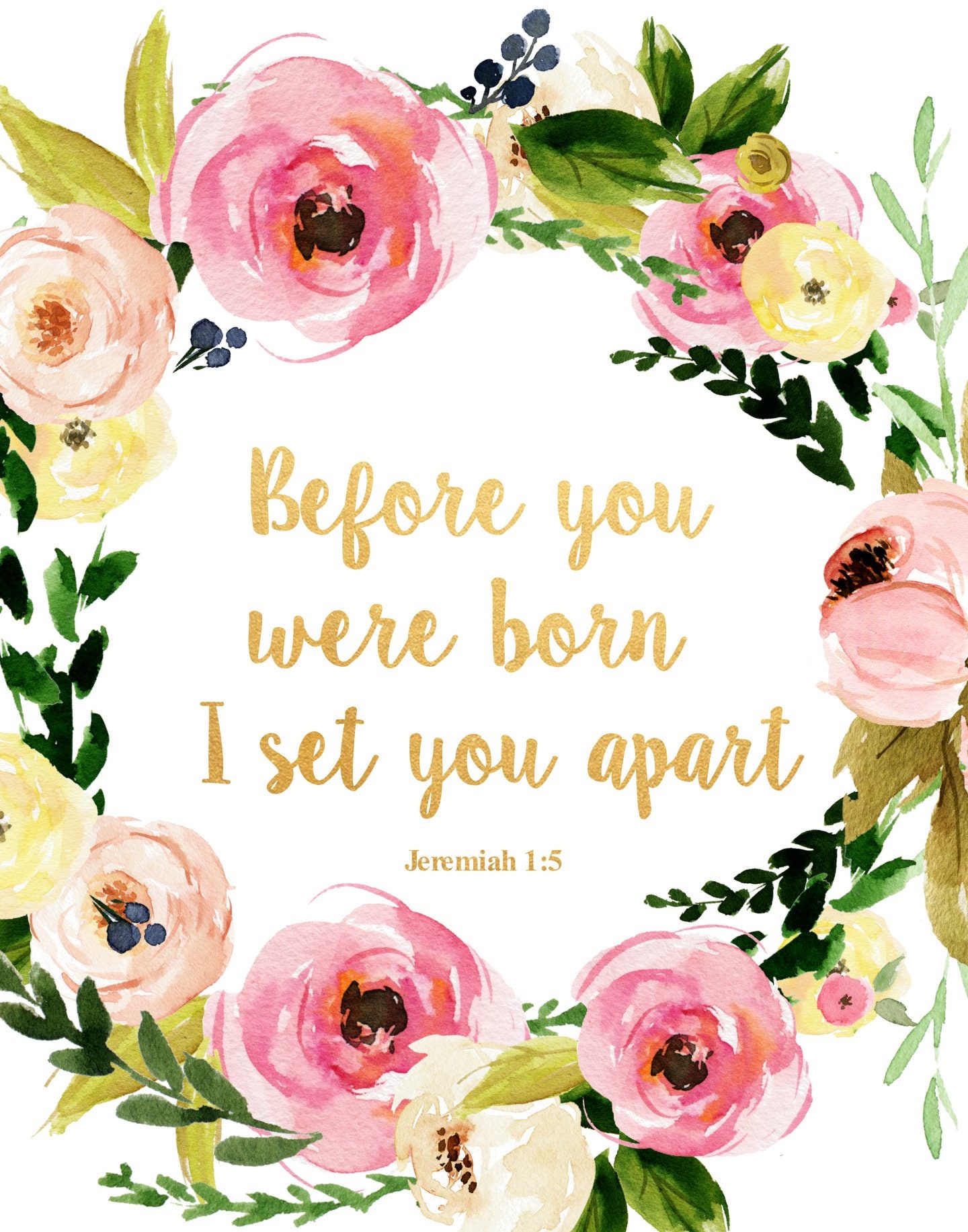 Bible Verse Nursery Wall Art Before You Were Born I Set You Etsy