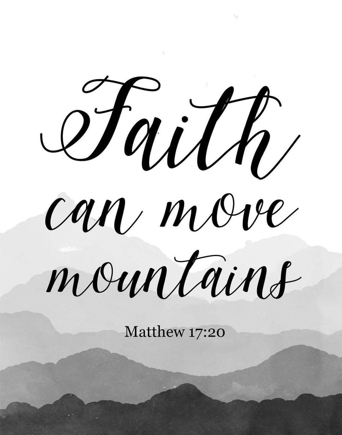 Faith Can Move Mountains Scripture Printable Matthew 1720 Etsy