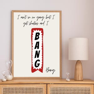 Arte de pared imprimible con espaguetis Bang Bang: impresión de Beyoncé Cowboy Carter, impresión lírica del oeste, decoración estética vaquera, descarga digital campestre