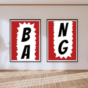 Duo de arte de parede para impressão Spaghetti Bang Bang - Impressão Cowboy Carter da Beyoncé, impressão de letras de faroeste, estética cowgirl, download digital country