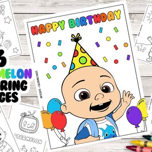 Cocomelon Coloring pages, Cocomelon Birthday, Cocomelon Coloring, Cocomelon  Party, Birthday party favors, Instant Digital Printable ~ 438