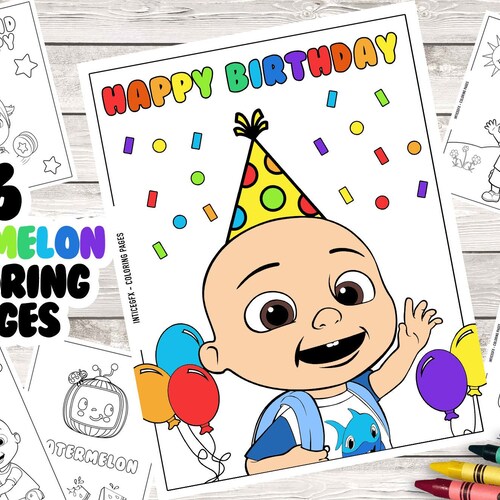 Cocomelon Coloring pages, Cocomelon Birthday, Cocomelon Coloring, Cocomelon  Party, Birthday party favors, Instant Digital Printable ~ 438