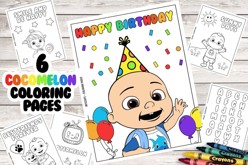 Cocomelon Coloring Pages Cocomelon Birthday Cocomelon Etsy Uk