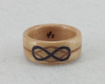 Wood ring || Elegant bentwood ring made in two tones - Handmade Alternative Ring - Size 17.55 mm (USA 7 1/4)