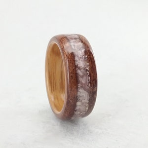wooden ring wood ring ring for women Elegant bentwood ring made in two tones Handmade Alternative Ring Size: USA 7 1/2 image 1
