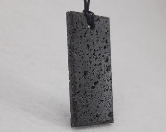 wood pendant //wood necklace //necklaces //Pendants // Volcanic Rock Black Necklace