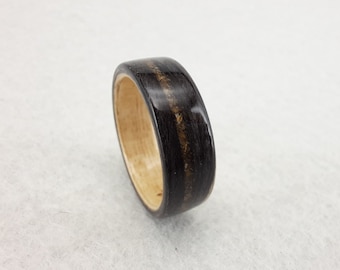 wooden ring || wood ring || ring for women || Elegant bentwood ring made in two tones || Handmade Alternative Ring - Size: USA 8