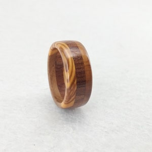 Wooden ring Elegant ring with two variations of wood, olive and mahogany Handmade alternative ring Size 18.30 mm USA 8 1/4 image 1