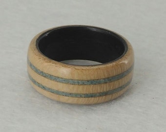 Wood ring || Ring for women || Elegant bentwood ring made in two tones - Handmade Alternative Ring - Size 17.80 mm (USA 7 1/2)
