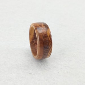 Wooden ring Elegant ring with two variations of wood, olive and mahogany Handmade alternative ring Size 18.30 mm USA 8 1/4 image 2