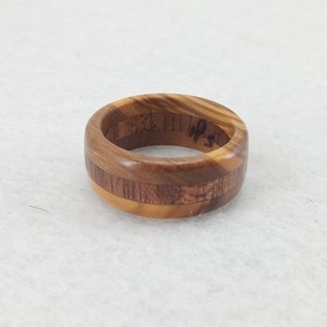 Wooden ring Elegant ring with two variations of wood, olive and mahogany Handmade alternative ring Size 18.30 mm USA 8 1/4 image 4
