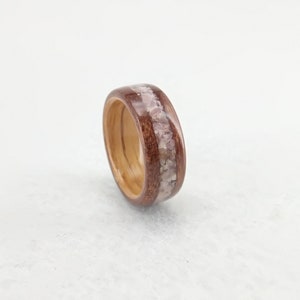 wooden ring wood ring ring for women Elegant bentwood ring made in two tones Handmade Alternative Ring Size: USA 7 1/2 画像 4