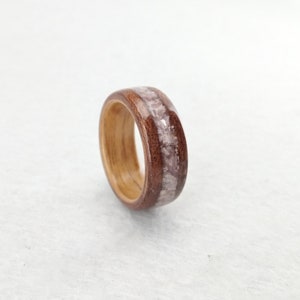 wooden ring wood ring ring for women Elegant bentwood ring made in two tones Handmade Alternative Ring Size: USA 7 1/2 画像 5