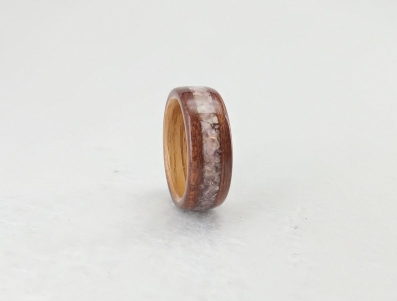 wooden ring wood ring ring for women Elegant bentwood ring made in two tones Handmade Alternative Ring Size: USA 7 1/2 image 2