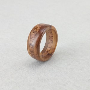 Wooden ring Elegant ring with two variations of wood, olive and mahogany Handmade alternative ring Size 18.30 mm USA 8 1/4 image 7