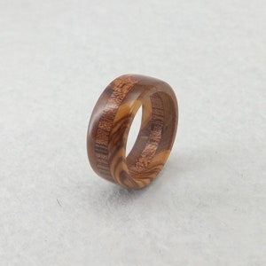 Wooden ring Elegant ring with two variations of wood, olive and mahogany Handmade alternative ring Size 18.30 mm USA 8 1/4 image 3