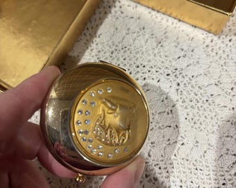Estee Lauder Vintage Taurus Golden Makeup Lucidity Powder Compact