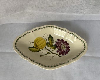 Vintage Spode Victoria Pumpkin / Dahlia Oval Vegetable Serving Plate Bowl Small