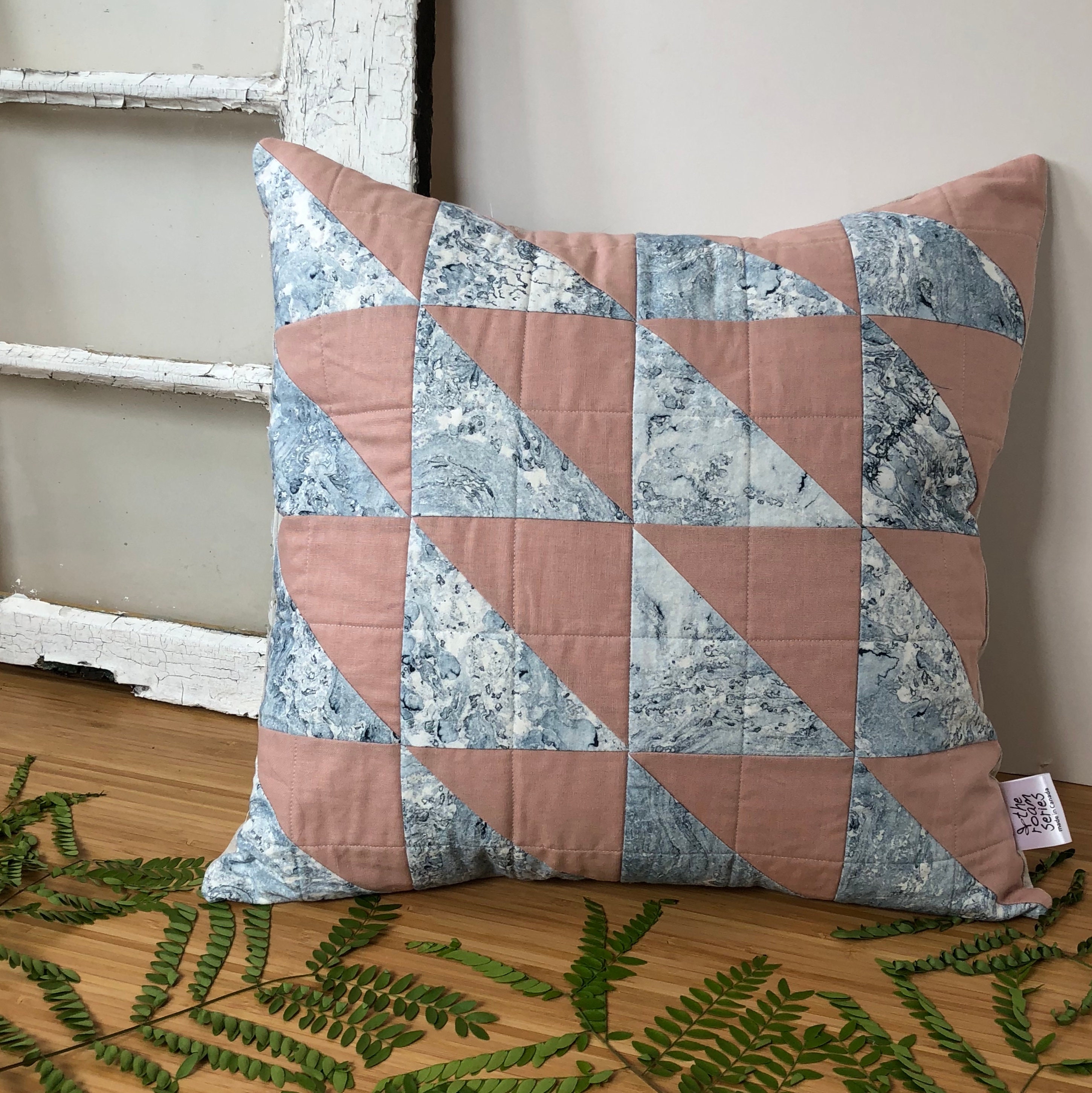 Quilted Pillow 20x20 Throw Pillow Patchwork Modern Etsy