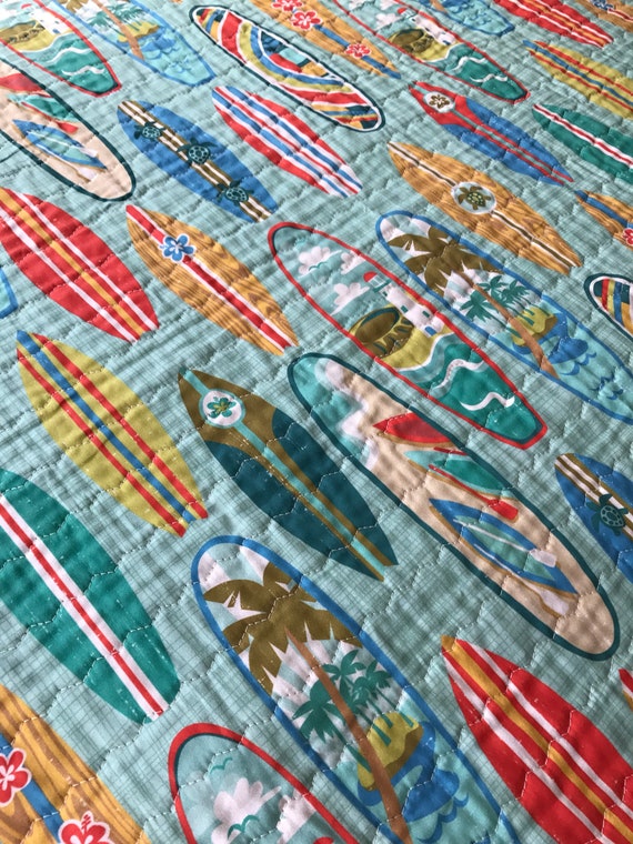 Surfer baby quilt hawaiian baby quilt surfboard baby gift Etsy