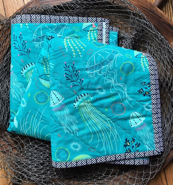 Jellyfish baby quilt nautical quilt girly gender neutral Etsy