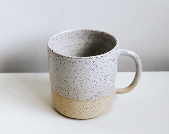 Canteen Mug: handmade pottery mug/ wedding gift/ speckled mug/ coffee mug/ ceramic mug/ stoneware mug