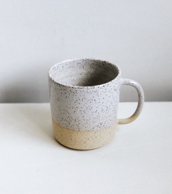 Canteen Mug: handmade pottery mug/ wedding gift/ speckled mug/ coffee mug/ ceramic mug/ stoneware mug