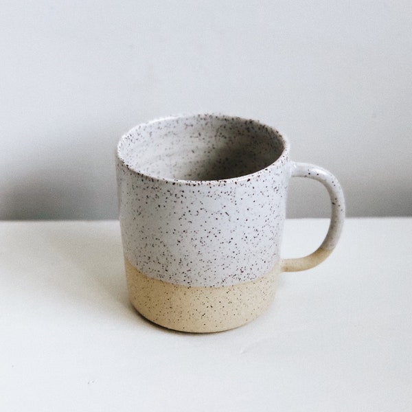 Canteen Mug: handmade pottery mug/ wedding gift/ speckled mug/ coffee mug/ ceramic mug/ stoneware mug