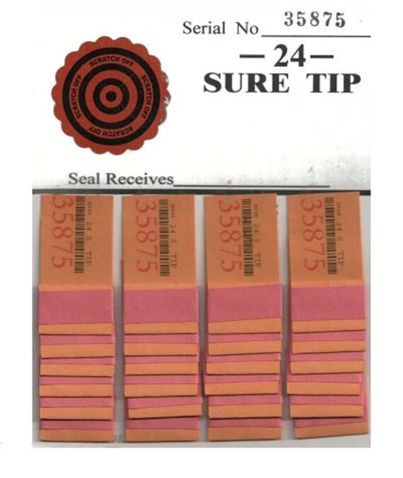 One Dozen 24 Sure Tip Boards Raffle Tickets Jar Tickets Free Etsy