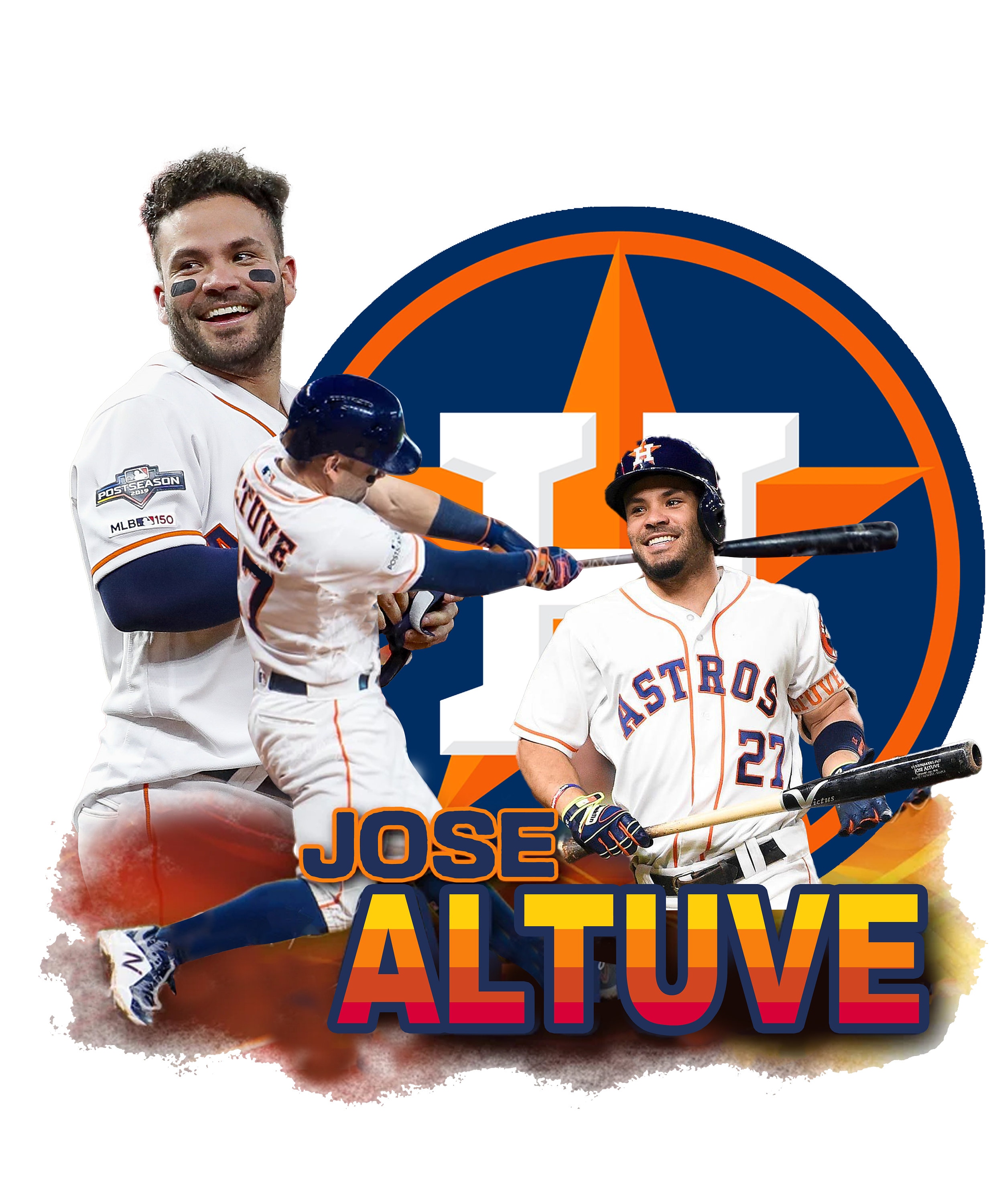 Jose Altuve, grunge art, MLB, Houston Astros, baseman, baseball