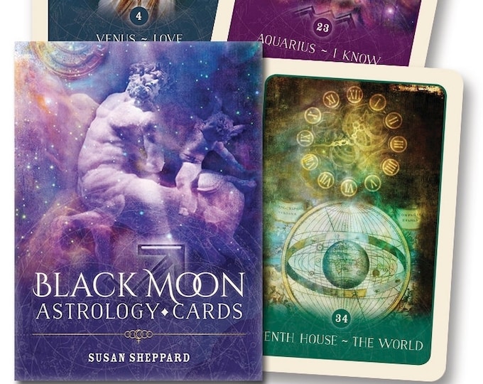 Black Moon Astrology Cards Oracle Deck & Full Size Guidebook