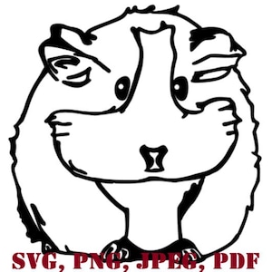 Cute Guinea Pig Cavey Cut File SVG PDF PNG jpeg Digital File