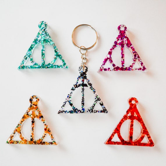 Resin Deathly hallows bookmark and keychain