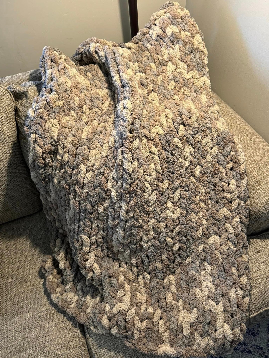 Hand Crocheted Chunky Blanket Etsy
