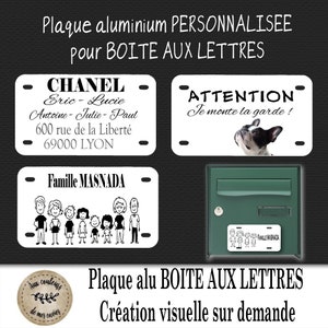 Plaque Boite Aux Lettres Avec DESSIN Adhésive PVC – Plaque Gravée À  Personnaliser 10 x 2,5 cm (Blanc écriture Noire)