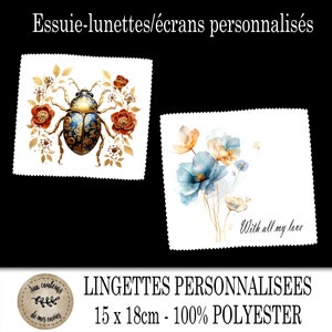 Lingette microfibre, Chiffonnette, essui lunette, lingette lunette personnalisées 100% polyester pour lunettes écrans ordinateurs image 3