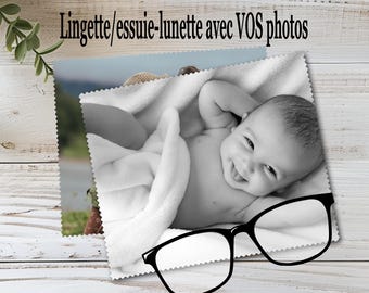 Essuie lunettes, lingette lunette personnalisées -14.5X17.5cm ou 14x14cm  100% polyester pour lunettes écrans ordinateurs